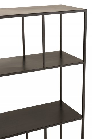 Étagère haute rectangulaire 5 niveaux irréguliers DEZI en métal noir.